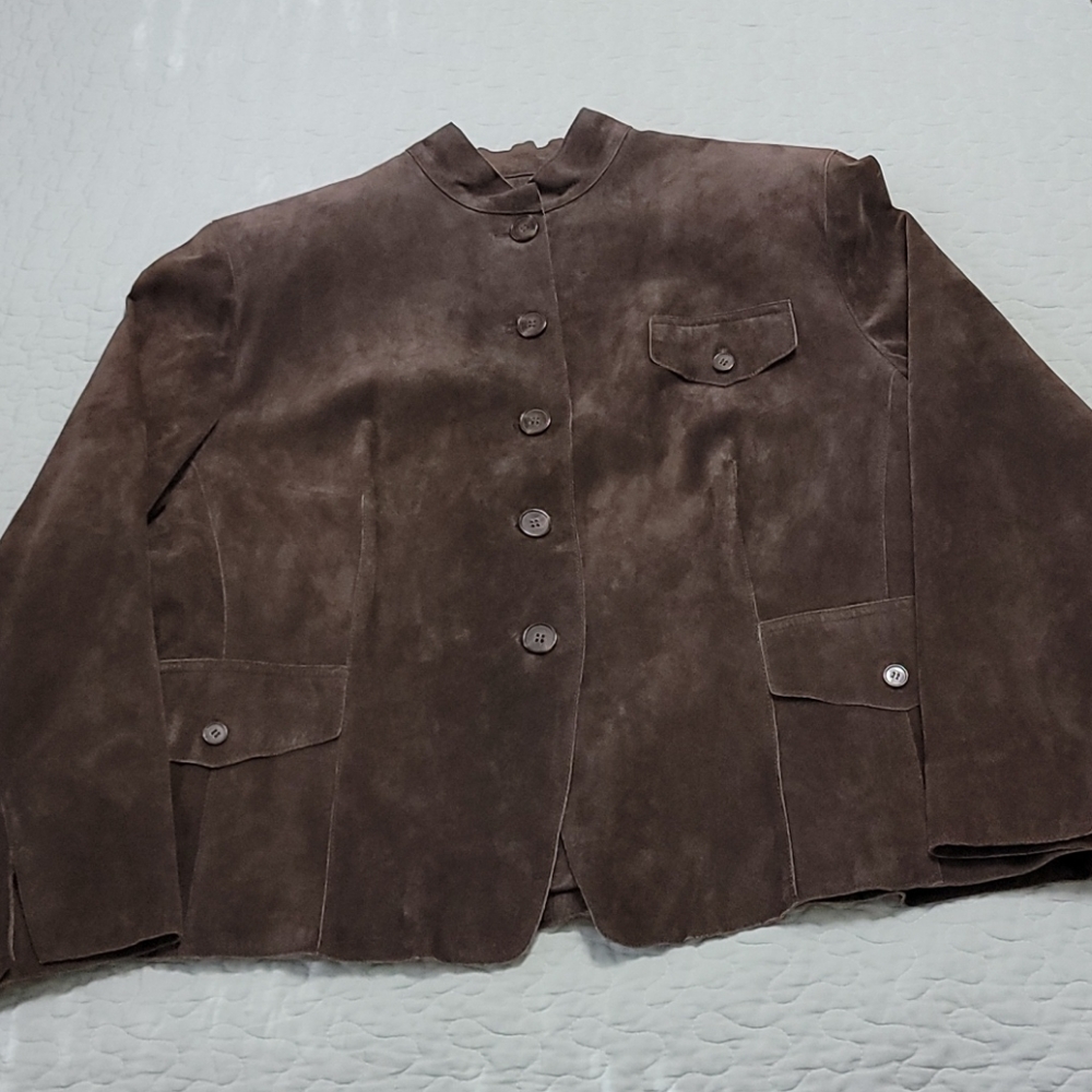 Anne Klein Suede Coat Sz 2XL - Picture 1 of 11